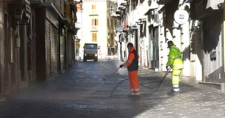CORONAVIRUS, Campobasso, pulizia strade, igiene urbana